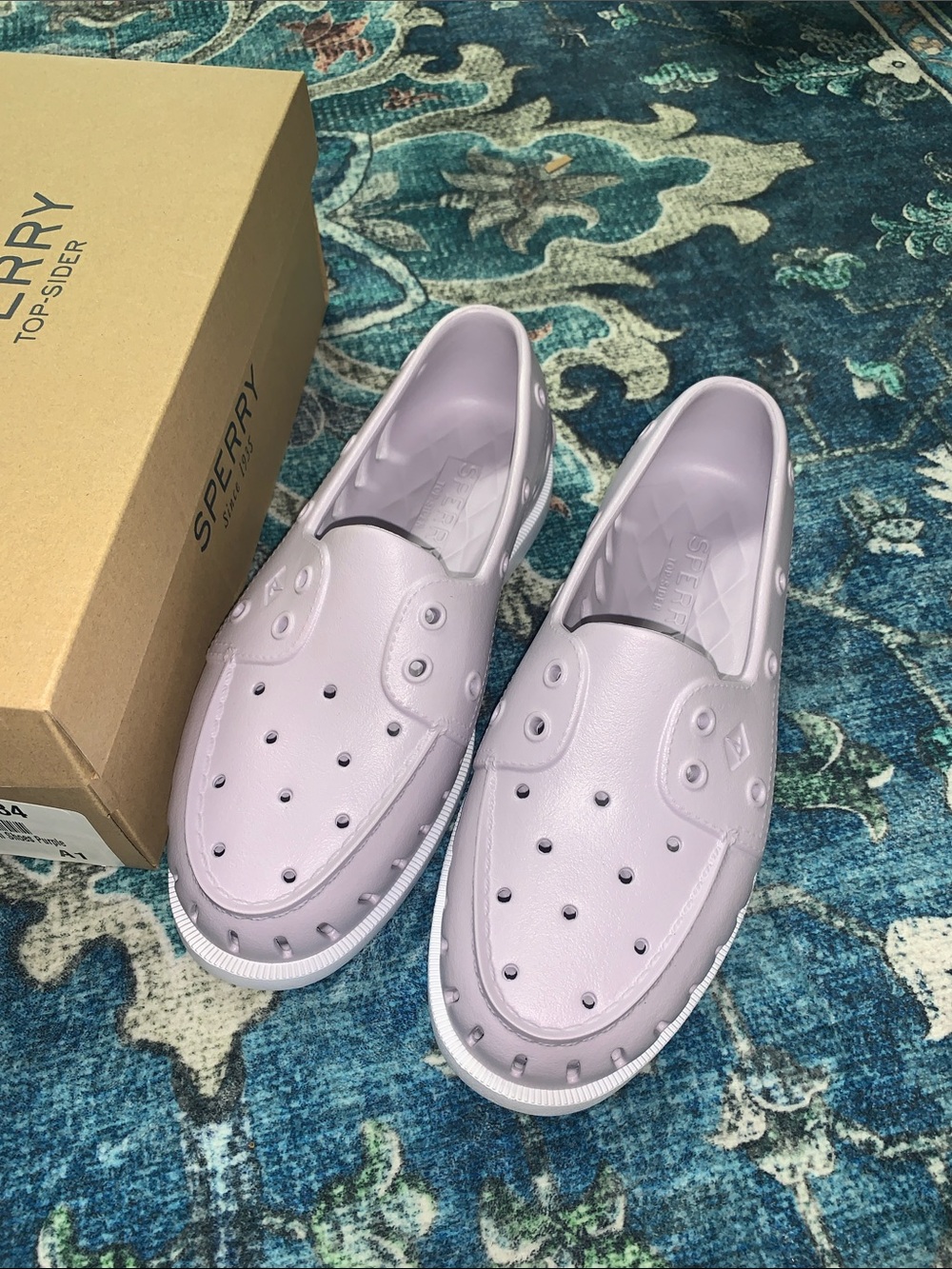 Sperry float slip on lake shoes new purple 8